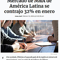 Mercado de M&A de Amrica Latina se contrajo 32% en enero